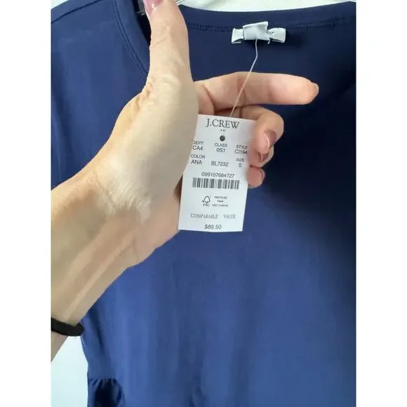 J. Crew Modest T-shirt Maxi Dress Navy Blue Size Small NEW - Picture 10 of 11